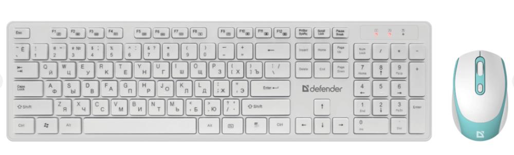 Клавиатура + мышка AUCKLAND C-987 RU WHITE 45987 DEFENDER - оптом у дистрибьютора ELKO