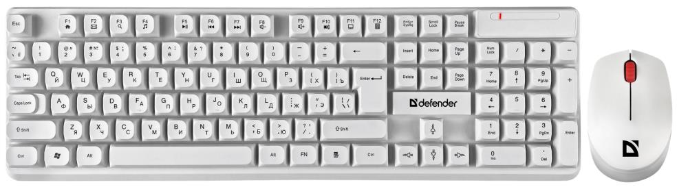 Клавиатура + мышка MILAN C-992 RU WHITE 45994 DEFENDER - оптом у дистрибьютора ELKO