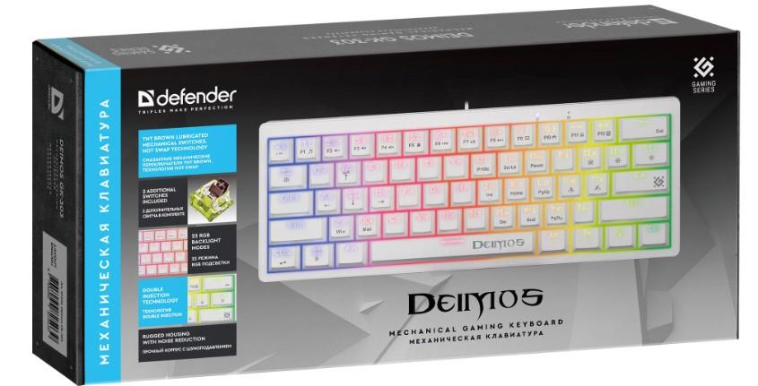 Клавиатура MECHANICAL DEIMOS GK-303 RU RGB 45304 DEFENDER - оптом у дистрибьютора ELKO