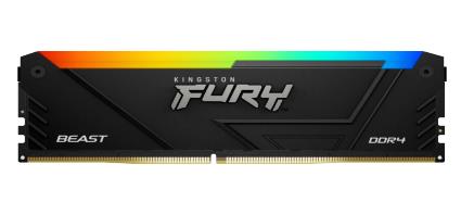 Memory Module KINGSTON Fury Beast Gaming DDR4 Общий объём памяти 64Гб Module capacity 32Гб Количество 2 3600 МГц Радиатор Множитель частоты шины 18 1.35 В RGB черный KF436C18BB2AK2/64 - оптом у дистрибьютора ELKO