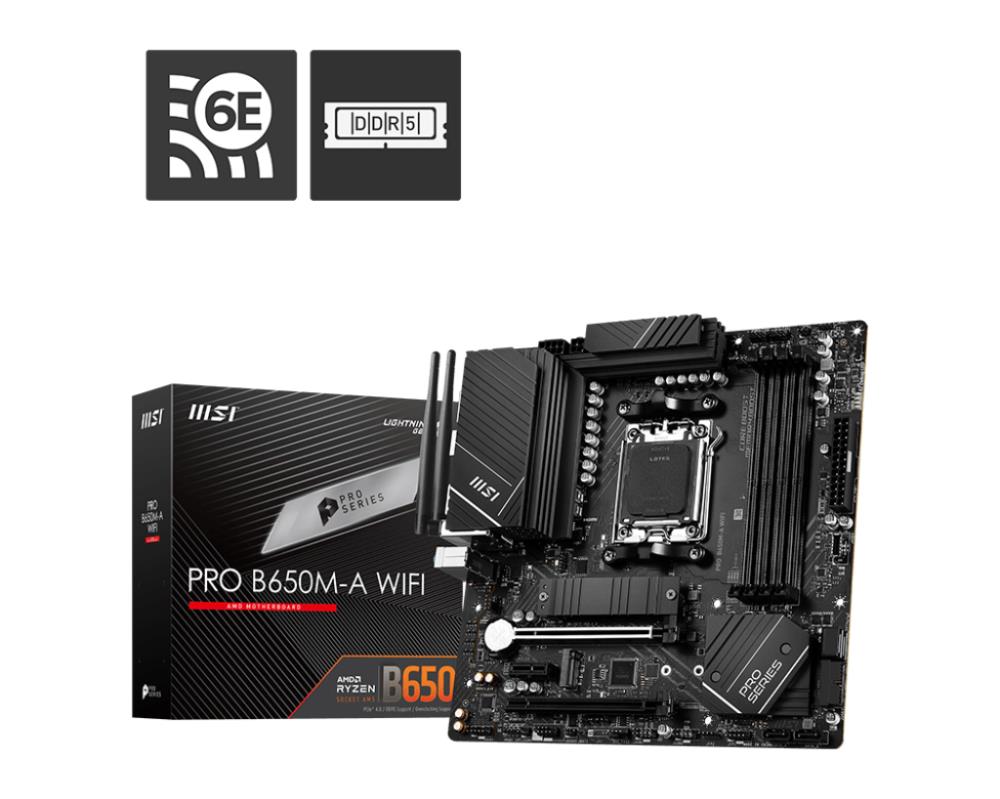 Материнская плата AMD B650 SAM5 MATX PRO B650M-A WIFI MSI - оптом у дистрибьютора ELKO