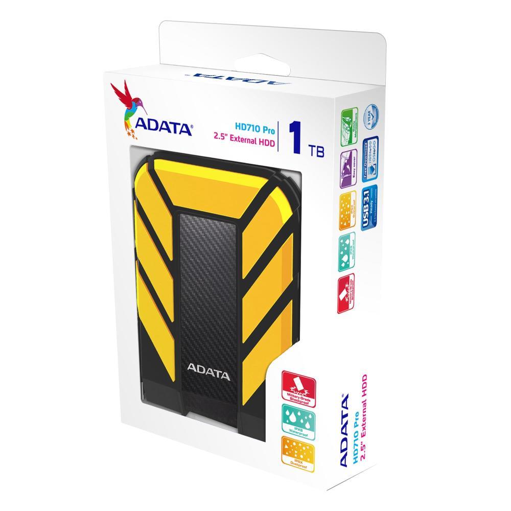 Внешний жесткий диск ADATA 1Тб USB 3.1 Цвет желтый AHD710P-1TU31-CYL - оптом у дистрибьютора ELKO
